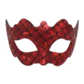 Rode zeemeermin schubben masker voor dames feest, sexy half gezicht PVC oogmasker SKU - Rood