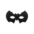 Black glitter bat eye mask for Halloween carnival costume party and masquerade events. - Black