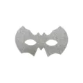 Silver glitter bat mask for women masquerade party, carnival costume and dress up. - Silver