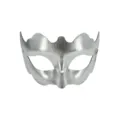 Zilveren PVC masker voor verkleedpartij bal, glanzende metallische afwerking volwassen halfgelaat. - Zilver / Verstelbare Elastische Band