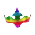 Rainbow PVC princess mask crown for party masquerade performance shiny colorful headpiece - Colorful