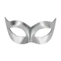Masque de bal masqué métallique argenté pour femme fête costume sexy demi-visage masque yeux - Style Princesse PVC (Bande Élastique Réglable) / Argent