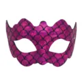 Roze PVC zeemeermin schubben feest masker sexy oogmasker voor dames verkleed kostuum - Rozerood