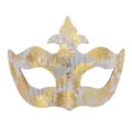 Venetiaans masker goud bloemen patroon half gezicht PVC feest kostuum rekwisiet - Wit