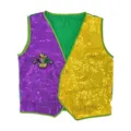 Mardi Gras Pailletten Weste Karneval Party Kostüm lila gelb grün ärmelloses Oberteil - Oberteile / Narrenkappen-Stil A