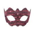Rote Pailletten Maske Maskerade PVC Halbgesicht Venezianische Augenmaske Party Kostüm Zubehör - Rosa