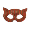 Sequin cat face mask red dots Halloween party dress-up costume prop costume accessory - Orange
