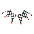 Black and white check jester collar costume accessory for Halloween party and cosplay. - Black & White Grid Style(1)
