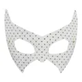 Weiße Punkte halbes Gesicht Katzenmaske für Halloween Party Kostüm Maskerade Augenmaske. - Fledermaus / Weiß