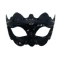 Schwarze Pailletten Halbgesicht Maske, perfekt für Halloween Maskerade Party und Feste. - Schwarz