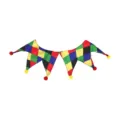 Colorful Harlequin Jester Collar Costume Accessory Halloween Party Cosplay Multi-color Diamond - Multicolor Diamond Red & Yellow Ball Style(2)
