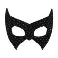 Halloween Pünktchen Halbgesicht Maske sexy schwarze Party Augenmaske für Damen Kostüm Zubehör - Fledermaus / Schwarz