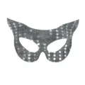 Silberne Pailletten Katzenohren Maske, halbes Gesicht Maskerade Augenmaske für Party Kostüm. - Silber