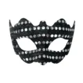 Schwarze Pailletten Maske Halbgesicht Augenmaske fur Halloween Party Kostum Zubehor - Schwarz Silber