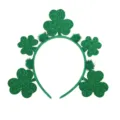 Green Shamrock Headband St Patricks Day Party Hair Hoop Sparkle Clovers Costume Accessory - Carnival Headband Style 2