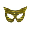 Goldene Pailletten Katzenohren Maske, halbes Gesicht PVC Augenmaske für Halloween Kostüm. - Gold