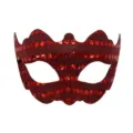 Maschera di carnevale con paillettes rosse mezza faccia per festa di Halloween costume travestimento - Rosso