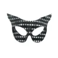 Schwarze Pailletten Katzenohren Maske für Halloween Maskerade und Kostümparty. - Silber Schwarz