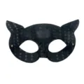 Black sequin cat mask Halloween costume party masquerade dress up animal eye mask prop - Black