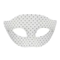 Halloween schwarz weiss gepunktete Halbgesicht Maske für Kostüm Party Karneval Deko. - Flacher Kopf / Weiß