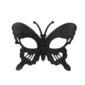 Halloween black glitter butterfly mask for women masquerade party costume eye mask props - Black