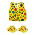 Halloween Clown Costume Set with Yellow Polka Dot Vest and Cuffs for Party Performance - Top (Vest And Sleeves)