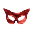 Rote metallische PVC Katzenmaske halbes Gesicht Catwoman Augenmaske Party Kostüm Karneval - Lila