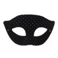 Schwarze Pünktchen Halbgesicht Maske Party Augenmaske für Halloween Kostüm Cosplay. - Flacher Kopf / Schwarz
