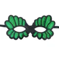 Green Sequin Masquerade Party Mask with Leaf Design and Black Elastic Band for Festival Events - St. Patrick's Mask Style A