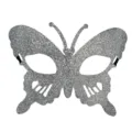 Silver glitter butterfly masquerade mask for women party Halloween costume event props - Silver