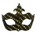 Schwarz Gold Maskenball Maske Halbgesicht Krone Pailletten Augenmaske Party Halloween - Schwarz & Gold