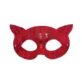 Maschera da gatto con paillettes rosse per festa di Halloween, elegante maschera per occhi. - Rosso