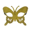 Gold glitter butterfly mask for women, perfect for Halloween party, masquerade and cosplay. - Gold
