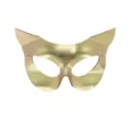 Goldene PVC Katzenmaske für Damen, sexy Halbgesicht Maske für Party, Club und Karneval Kostüm. - Gold