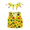 Conjunto de disfraz de payaso de Halloween con chaleco de lunares amarillos y cuello. - Conjunto de disfraz de payaso A