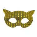Maschera di gatto con paillettes oro PVC festa in maschera costume occhi animale festival - Oro