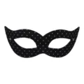 Schwarze gepunktete Halbgesicht Maske Halloween Party sexy Augenmaske Karneval Zubehör - Kleine Schönheit / Schwarz