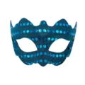 Maschera da festa in PVC con paillettes retrò maschera occhi blu glitter per festa Halloween - Celeste