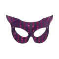 Halloween Party Katzenohr Halbgesicht Maske mit rosa Punkte Pailletten glänzende Augenmaske. - Lila