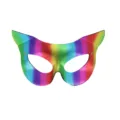 Regenbogen Katzenfrau Halbgesicht Maske Augenmaske fuer Party Nachtclub Karneval - bunt
