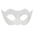 Weiß gepunktete PVC Maske Halbgesicht Augenmaske für Halloween Party Kostüm und sexy Ball. - Große Schönheit / Weiß