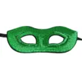 Green sequin masquerade mask for party, glamorous eye mask with black strap for events. - St. Patrick's Mask Style C