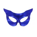 Blue cat woman half face PVC mask sexy masquerade party eye mask costume accessory. - Blue (Adjustable Strap)