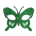 Green glitter butterfly mask for Halloween masquerade party and costume cosplay events - Green