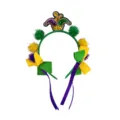 Karneval Narr Haarklammer mit Pailletten Pompons und Bändern für festliche Party Deko. - Karneval Stirnband Hut A