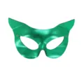 Green metallic cat ear half face PVC mask for party, nightclub, carnival and sexy masquerade. - Green (Adjustable Strap)