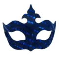 Maschera di carnevale con paillettes blu da donna, elegante mezza maschera per festa. - Blu
