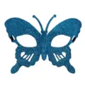 Blue glitter butterfly mask for women masquerade party Halloween costume dress up accessory - Sky Blue