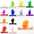 Ostrich feather sequin rhinestone headband party hair accessories multi-color variant details - One Size / Indian Feather Style / Multicolor