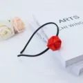 Simulation red rose headband sweet fairy hair hoop French romantic hair accessories SKU - Red